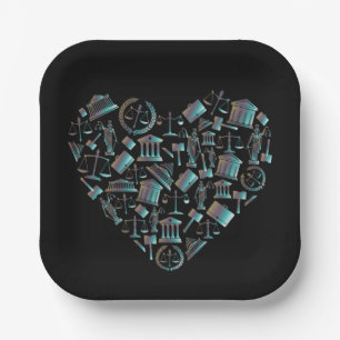 Liefde wet - Minimalistisch Lunar Green Heart Papieren Bordje