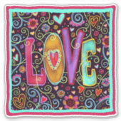 Liefde Whimsical Trendy Valentijn Inspirivity Sticker (Voorkant)