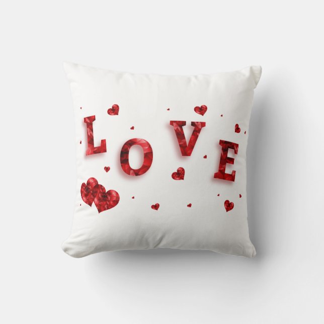 Liefde White/Black Reversible Decorative Pillow Kussen (Voorkant)