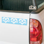 Liefde White op blauw Bumpersticker (Op Truck)