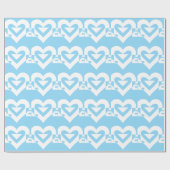 Liefde White op blauw Cadeaupapier (Vlak)