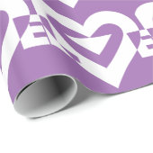 Liefde White op Paars Cadeaupapier (Rol Hoek)