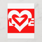 Liefde White op rood Briefkaart (Voorkant)