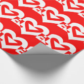 Liefde White op rood Cadeaupapier (Hoek)