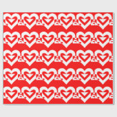 Liefde White op rood Cadeaupapier (Vlak)