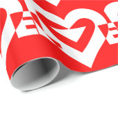 Liefde White op rood Cadeaupapier (Rol Hoek)