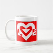 Liefde White op rood Koffiemok (Links)