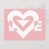 Liefde White op roze Briefkaart (Voorkant)