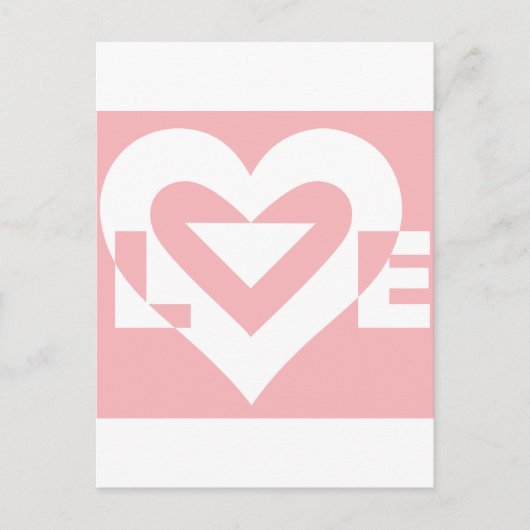 Liefde White op roze Briefkaart (Voorkant)