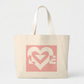 Liefde White op roze Grote Tote Bag (Voorkant)
