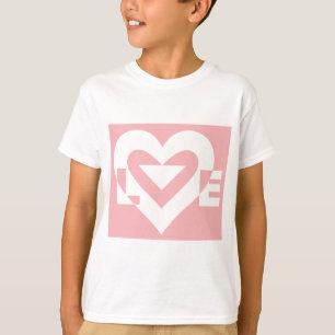 Liefde White op roze T-shirt