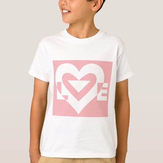 Liefde White op roze T-shirt (Voorkant)