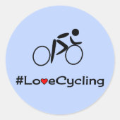 Liefde wielrendopje blauw ronde sticker (Voorkant)