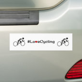 Liefde wielrenslogan wit bumpersticker (Op auto)