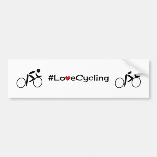 Liefde wielrenslogan wit bumpersticker (Voorkant)