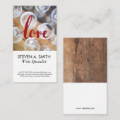 Liefde | Wijnglazen | Hout | Wijngaard Visitekaartje (Voorkant / Achterkant)