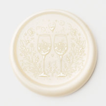 Liefde wijnglazen Wax Seal Stickers