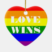 Liefde Wins en Eerste Kerstmis Keramisch Ornament (Achterkant)