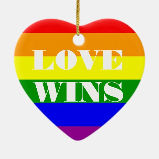 Liefde Wins en Eerste Kerstmis Keramisch Ornament (Achterkant)