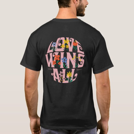 Liefde wint alle David Flo Dark, homo en bondgenoo T-shirt (Achterkant)