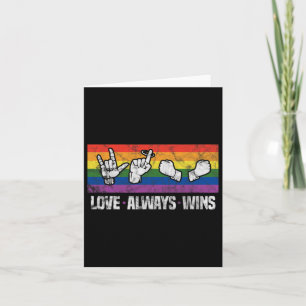 Liefde wint altijd Asl Doofbewustzijn Lgbt Gay Pri Kaart