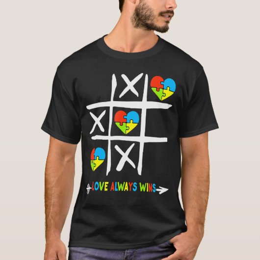 Liefde wint altijd autisme t-shirt (Voorkant)