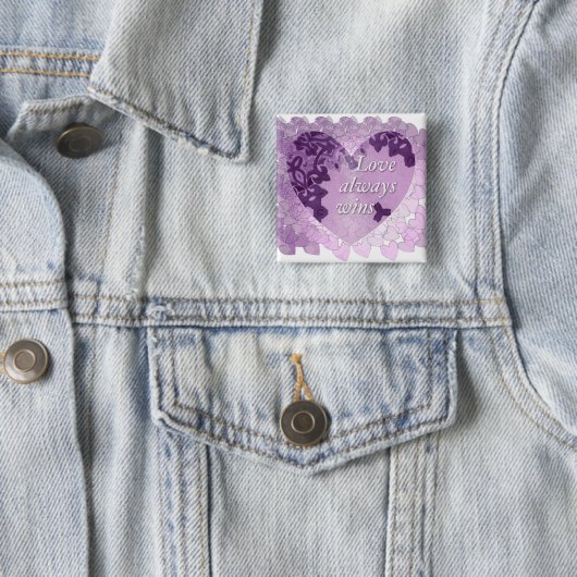 "Liefde wint altijd" Button (In situ)