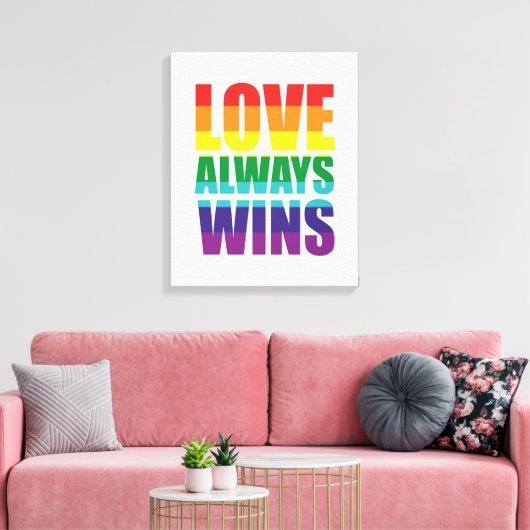 Liefde wint altijd canvas afdruk (Insitu (Woonkamer))