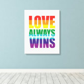 Liefde wint altijd canvas afdruk (Insitu (Houten vloer))