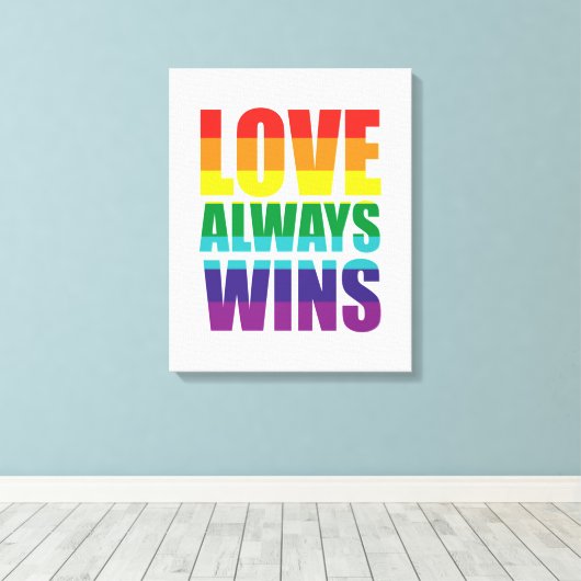 Liefde wint altijd canvas afdruk (Insitu (Houten vloer))