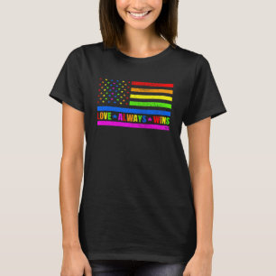 Liefde wint altijd Gay Flag Rainbow Pride Day LGBT T-shirt