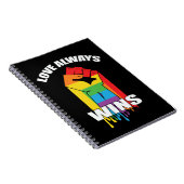 Liefde Wint Altijd Gay LGBT Notitieboek (Rechterzijde)