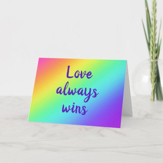 Liefde wint altijd gevouwen Wenskaart Kaart (Voorkant)