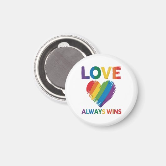 Liefde wint altijd LGBT Magneet (Voorkant / Achterkant)