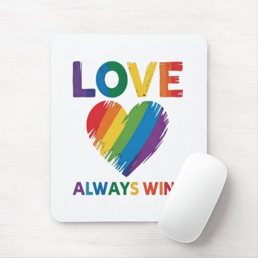 Liefde wint altijd LGBT Muismat (Met muis)