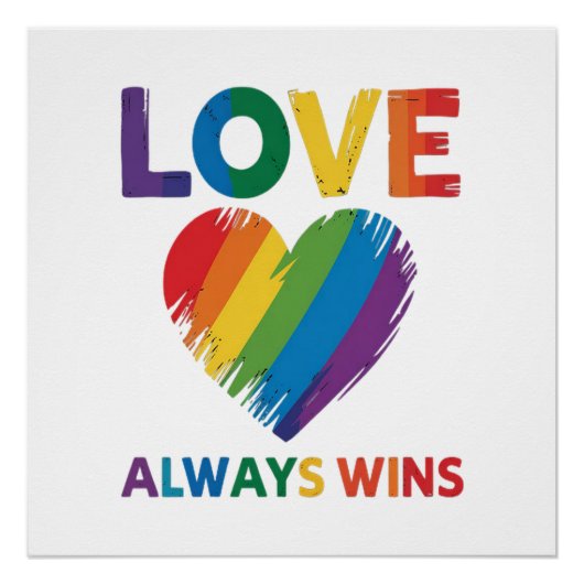 Liefde wint altijd LGBT Perfect Poster (Voorkant)