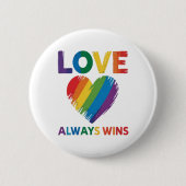 Liefde wint altijd LGBT Ronde Button 5,7 Cm (Voorkant)