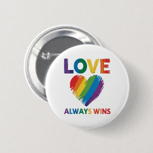 Liefde wint altijd LGBT Ronde Button 5,7 Cm