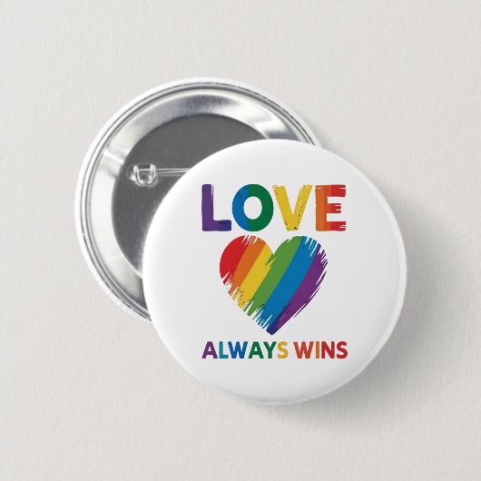 Liefde wint altijd LGBT Ronde Button 5,7 Cm (Voorkant /achterkant)