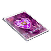 "Liefde wint altijd" met het gouden Floral hart Notitieboek (Rechterzijde)