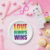 Liefde wint altijd papieren bordje (Feest)