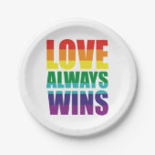 Liefde wint altijd papieren bordje (Voorkant)