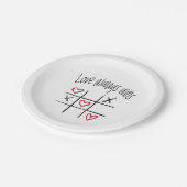 Liefde wint altijd papieren bordje (Gekanteld)