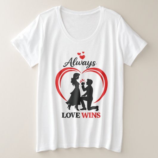 Liefde Wint Altijd Plus Size Dames T-shirt (Design voorkant)