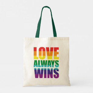 Liefde wint altijd tote bag