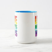 Liefde wint altijd tweekleurige koffiemok (Center)