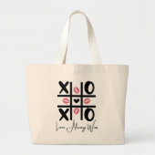 Liefde wint altijd - Valentijnsdag Schattige Tic T Grote Tote Bag (Voorkant)