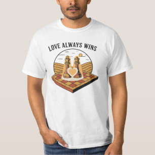 Liefde Wint Altijd: Vintage Schaak Koning en Konin T-shirt