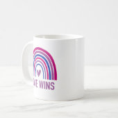 Liefde wint Biseksuele Regenboog Koffiemok (Voorkant links)