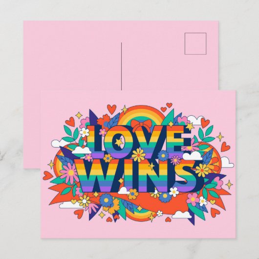 Liefde wint briefkaart (Voorkant / Achterkant)